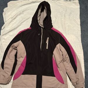 Black, gray andd pink girls size 16 coat